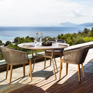 Hotel Elegent royal seil möbel Dining set garten aluminium tisch und stühle set terrasse esszimmer möbel im freien Möbel