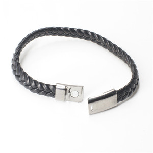 Men's Genuine Leather <strong>Bracelet</strong> Classic Style Alloy <strong>Magnetic</strong> <strong>Clasp</strong> GL03 - Product Image 3