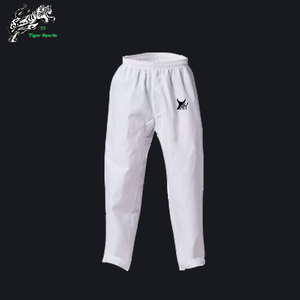 <span class=keywords><strong>Pantalon</strong></span> de <span class=keywords><strong>karaté</strong></span> en twill blanc avec bordure noire, unisexe, pour arts martiaux (vente en gros) - Product Image 4
