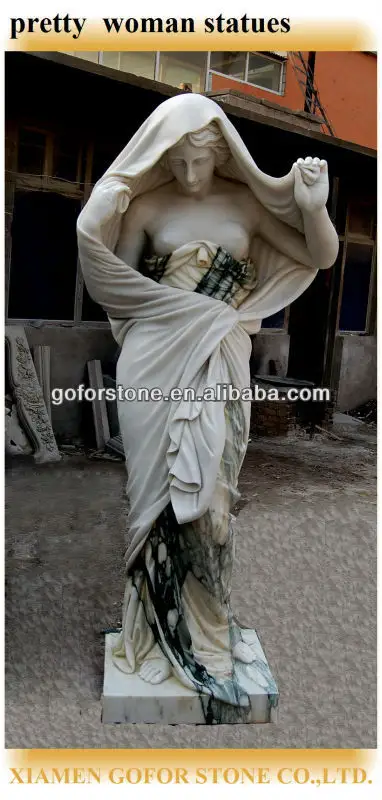 Pietra naturale statua di alabastro, bella donna statue