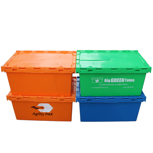 Conteneur en PP personnalisé de 80 L avec couvercle attaché, caisses d'expédition empilables et emboîtables, caisse de rangement en plastique empilable - Product Image 6