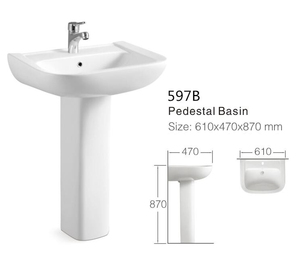 <span class=keywords><strong>Lavabo</strong></span> in Ceramica Dipinto a <span class=keywords><strong>Mano</strong></span> con Piedistallo Mini Lavandino - Product Image 2