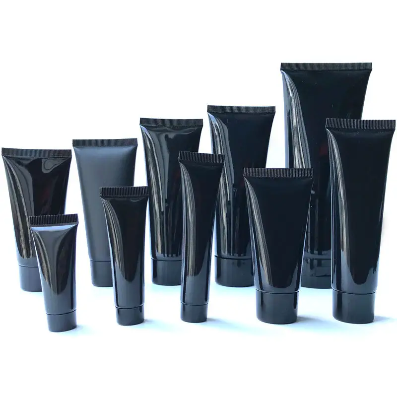 empty cosmetic tube packaging hand cream face cleanser black plastic cosmetic tubes packaging