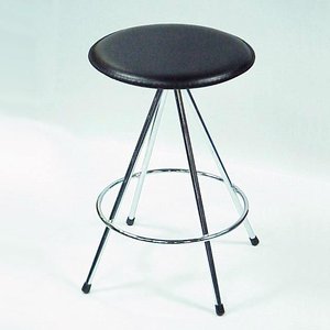 Taburete de Bar de cuero de PVC de forma redonda - Product Image 1