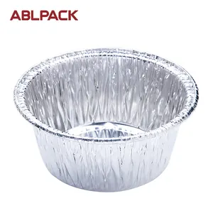 ABL包4盎司120毫升铝箔蛋挞盘托盘定制标志迷你铝箔纸杯蛋糕烘焙杯甜点
