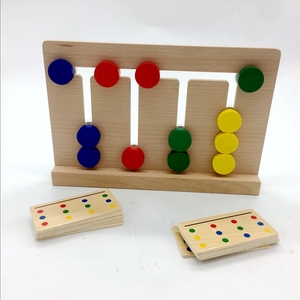 Juguetes Educativos de madera Montessori, juego de ajedrez de cuatro colores, interacción entre las manos y el cerebro, reconocimiento de Color - Product Image 1