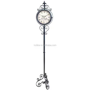 Double faces floor stand up clock for home decor