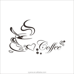 Adesivi Murali in PVC, Decorazioni Artistiche con Tazze di <span class=keywords><strong>Caffè</strong></span>, Citazioni Personalizzate, Murales con Chicchi di <span class=keywords><strong>Caffè</strong></span> per Arredamento Casa - Product Image 4