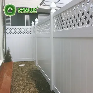 SAM-UK 플라스틱 자외선 방지 및 정원 건물을 조립하기 쉬운 야외 8ft 비닐 pvc 울타리 패널 저렴한 가격으로 흰색
