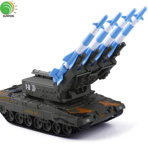 Alloy Military 1:40 Scale Air Defence Missile Tank Model With Shooting Toy Cars Metal Diecast Model