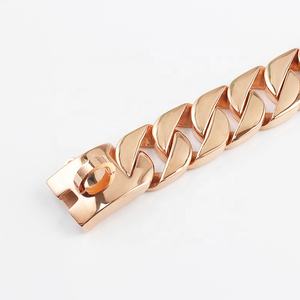 OUMI Beste Verkauf Produkte Rose Gold Luxus Hund Kragen Edelstahl Schnalle Starke Geschweißte Kette Kragen für Große Hunde - Product Image 3