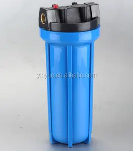 10 ''Hot Verkoop Huishoudelijke Plastic Blue Water Filter Behuizing Met Messing Poort 1/2" 3/4 "1"