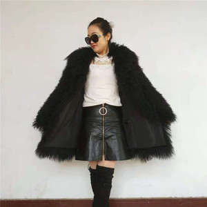 ALICEFUR del Commercio All'ingrosso di modo reale Mongolo Tibetano agnello <span class=keywords><strong>cappotto</strong></span> di pelliccia per le donne inverno - Product Image 2