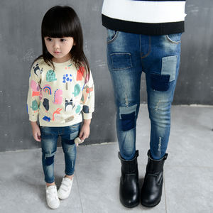 autunno bel buco patch ragazze stretto magro spandex pantaloni <span class=keywords><strong>jeans</strong></span> delle signore - Product Image 1