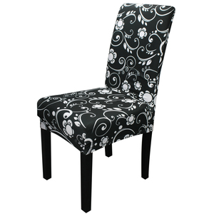 Couverture de siège de couverture de protecteur de chaise de salle à manger courte amovible et extensible pour l'hôtel - Product Image 1