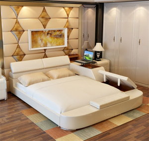 Latest Design Multifunctional <strong>Bed</strong> Wooden <strong>Bed</strong> <strong>Storage</strong> <strong>Double</strong> <strong>Bed</strong> - Product Image 2