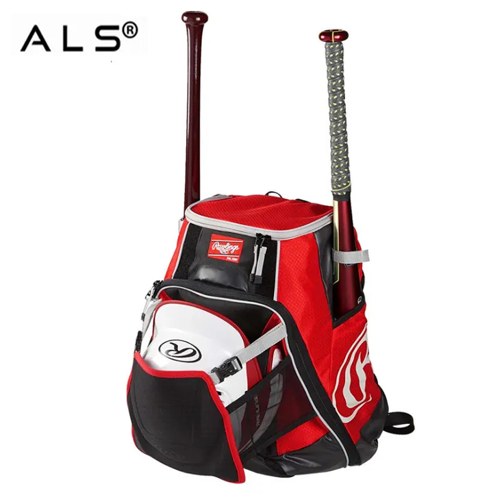 Venta al por mayor de bate de béisbol equipo mochila deportes bolsa con compartimento para zapatos