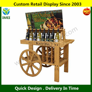 YM07326 espositore in legno carrello in metallo cremagliera carrello per bevande promozione - Product Image 3
