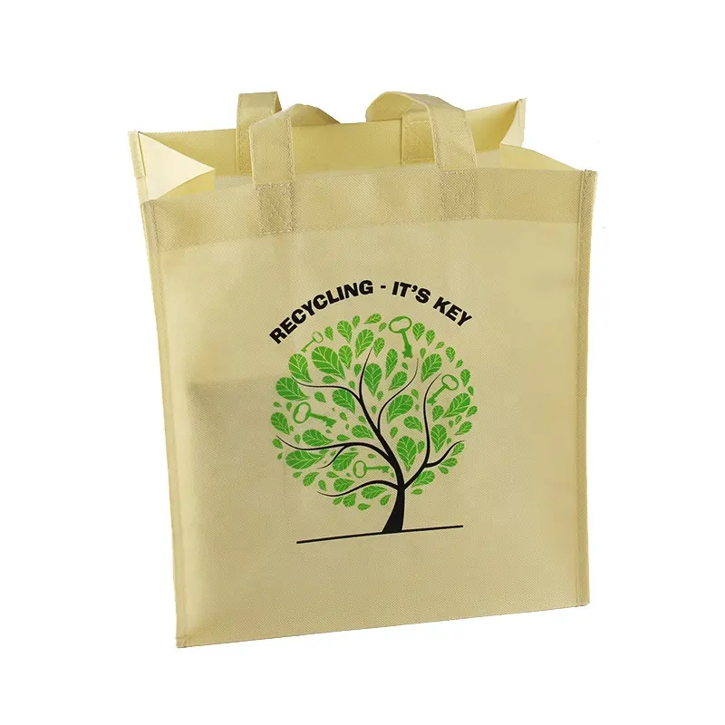 Factory promotional custom logo cloth grocery tote non woven bag