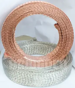 Wire Braided Copper Factory C1100 Flexible Bare Copper Braid 1/4" Electrical Copper Braided Wire Pure Copper For Grounding Connection