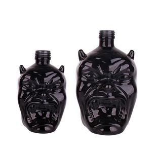 Botella de <span class=keywords><strong>Vino</strong></span> Negra de Diseño Único con Cabeza de Demonio Fantasma de 250 ml y 650 ml con Tapa de Aluminio de Rosca - Product Image 1