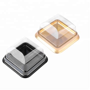 Transparent dessert pastry food container PET plastic clear cake boxes