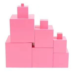 Hoye craft – blocs empilables éducatifs les plus chauds, tour rose en bois pour filles, jouet d'activités préscolaires