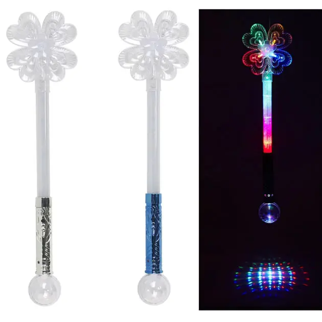 55cm 3 mode 5 led party light lucky leaf shape flash wand light up toys for kid