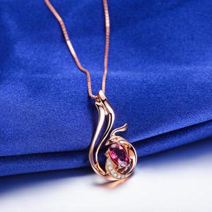 Phoenix Pendant <strong>Ruby</strong> Inlayed Clavicle <strong>Necklace</strong> for Women - Product Image 5