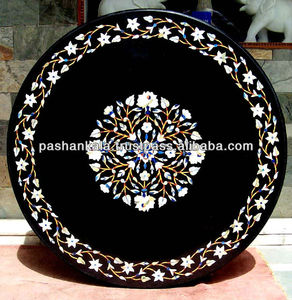 Mesa de comedor con incrustación de piedra de mármol Dura, pieza superior - Product Image 1