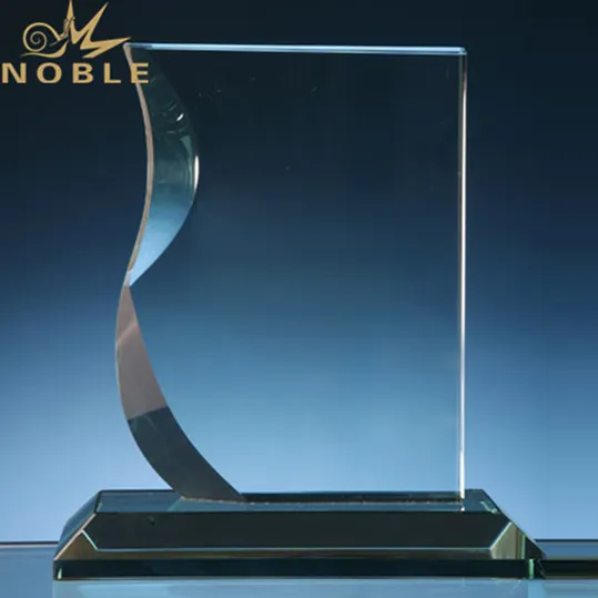 Personalizzato Inciso Logo In Bianco di vetro Giada award E il premio Trofeo Placca