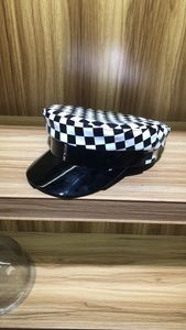 Nuovo Cappello da Pescatore Classico a Quadri per Donna, Berretto Piatto in Pelle PU Stile Marinero, Cappello Baker Boy - Product Image 4