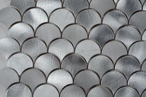 Carrelage mural en acier inoxydable, forme feuille <span class=keywords><strong>de</strong></span> poisson, design métallique, mosaïque, mur, <span class=keywords><strong>salle</strong></span> <span class=keywords><strong>de</strong></span> bains - Product Image 2