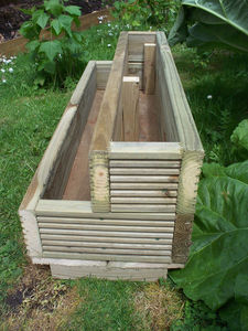 Macetero de jardín escalonado con dos niveles de <span class=keywords><strong>madera</strong></span> para cubierta, comedero de <span class=keywords><strong>madera</strong></span>, macetero de <span class=keywords><strong>madera</strong></span> - Product Image 6