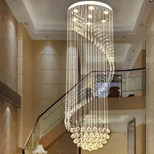 Round Chandelier Lighting Luxury Modern Classic Hotel Application Lobby Flush Mount Crystal Chandeliers