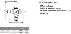 Válvula termostática de <span class=keywords><strong>3</strong></span> vías para mezcla en frío y caliente Válvula de control de temperatura - Product Image 3