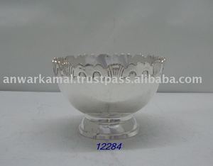 Bol à fruits en aluminium métal doré haute matière laiton argenté - Product Image 2