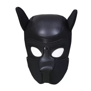 Moda imbottito in lattice di gomma gioco di ruolo maschera per cani cucciolo Cosplay testa piena con orecchie 4 colori - Product Image 3