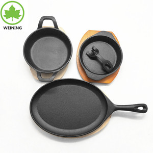 Antiaderente set di pentole <span class=keywords><strong>In</strong></span> <span class=keywords><strong>Ghisa</strong></span> Fajita Piastra con Vassoio <span class=keywords><strong>In</strong></span> Legno pentola e padella - Product Image 4