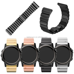 Correa de metal de acero inoxidable de 26 mm de ancho para <span class=keywords><strong>Garmin</strong></span> Band, correa de reloj de metal para <span class=keywords><strong>Garmin</strong></span> Fenix <span class=keywords><strong>3</strong></span> GMFNX3BBMB - Product Image 1