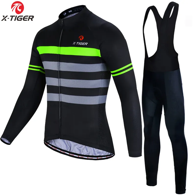 X-TIGER Long Sleeves Pro Bib Cycling Set Breathable MTB bicycle jersey Set Bike Clothes Maillot Ropa Ciclismo