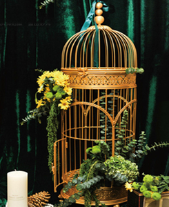 Décoratif rond Antique de mariage Cage À Oiseaux jaula decorativas décor oiseau cage - Product Image 6