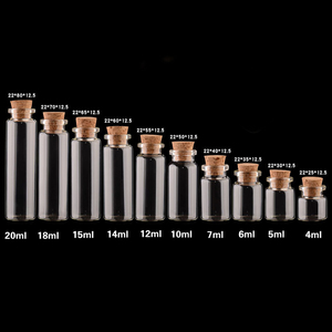 Cheap High Quality Mini Amber clear <strong>1ml</strong> 2ml 3ml 4ml 5ml 6ml 7ml 8ml 10ml 15ml 20ml 30ml 1 oz Glass Vial Glass <strong>Jar</strong> with Cork Lid