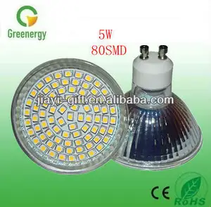 3528-80smd 430lm gu20 spot led ac220-240v 50-60hz 5w spot led