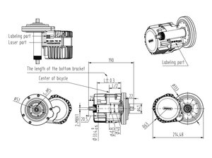 Motor de <span class=keywords><strong>Bicicleta</strong></span> Eléctrica de Venta Caliente, <span class=keywords><strong>Kit</strong></span> de Conversión de Motor Central <span class=keywords><strong>Bafang</strong></span> para <span class=keywords><strong>Bicicleta</strong></span> Eléctrica, 8FUN HD M615 48V 750W - Product Image 4