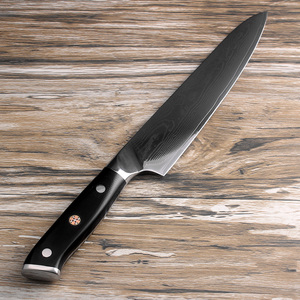 Damasco 8 "<span class=keywords><strong>Cuchillo</strong></span> de Chef cortador de cocina <span class=keywords><strong>profesional</strong></span> rebanar fileteado bistec congelado Santoku <span class=keywords><strong>cuchillo</strong></span> negro VG10 mango Acero de Damasco - Product Image 6