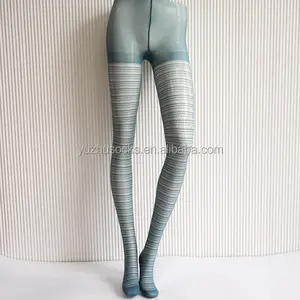 Ladies Đá Màu Xanh Trong Suốt Body Vớ Sexy Pantyhose Với Fish Net