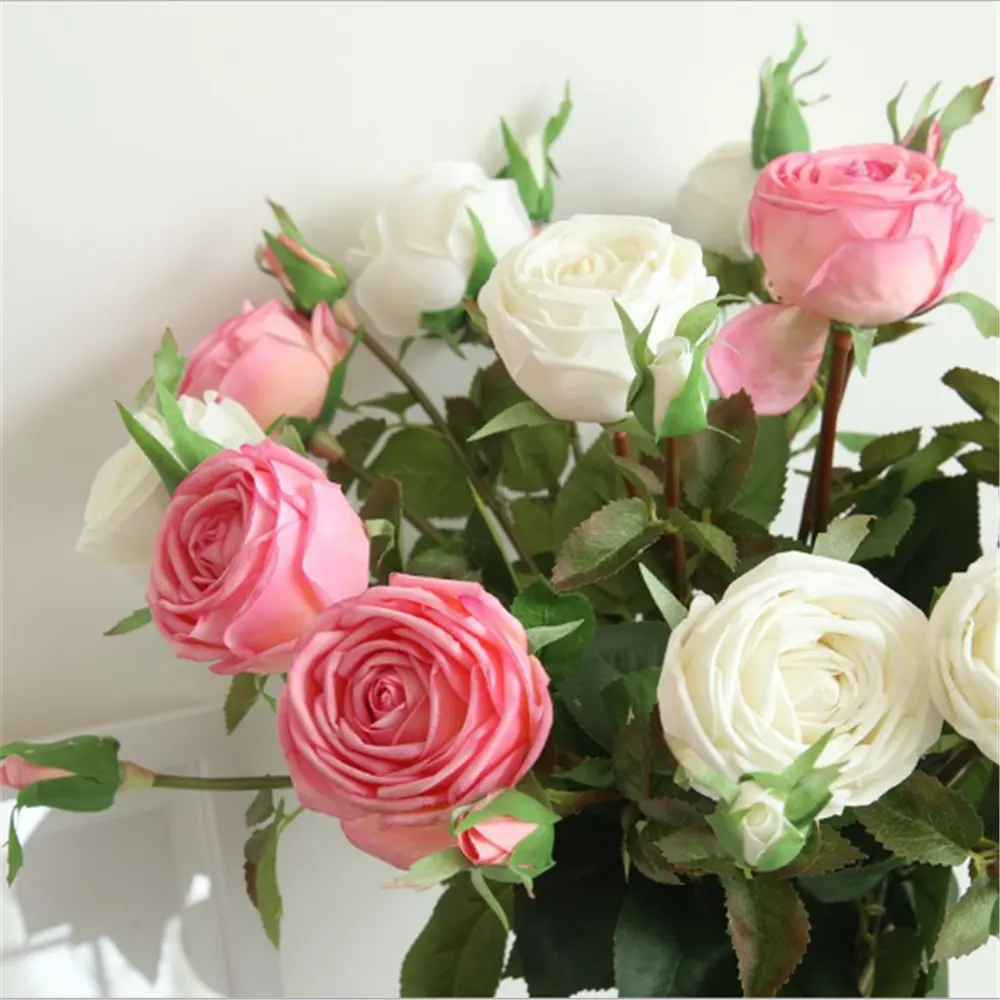 long stem silk pink wholesale artificial beautiful rose