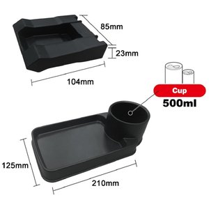 Bandeja de plástico extraíble de gran tamaño para asiento delantero y trasero de coche, soporte para bebidas de sofá, organizador de asiento de coche