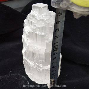Venta al por mayor blanco natural <span class=keywords><strong>selenita</strong></span> cristal claro yeso piedra áspera satén SPAR Luz - Product Image 4